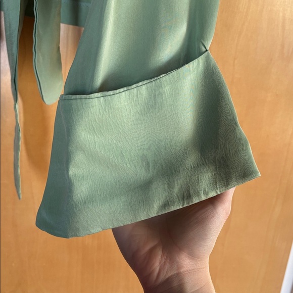 Djerf Avenue Tie Top Pistachio Green - Picture 4 of 5